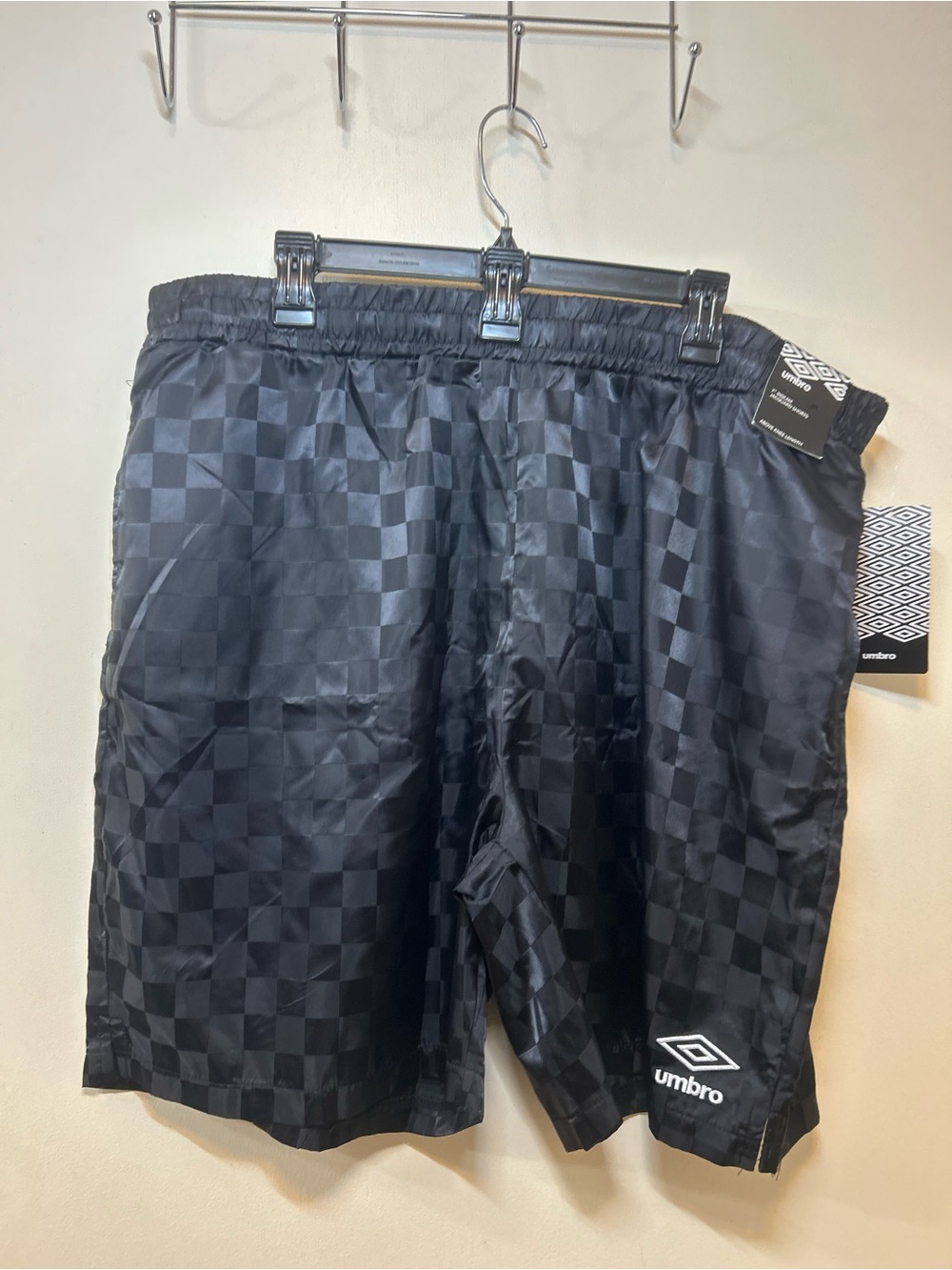 Umbro Black Checkerboard Athletic Shorts